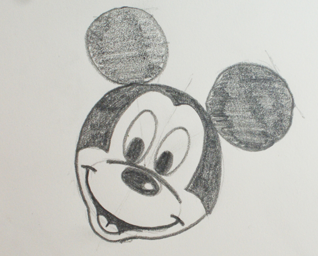 dibujo a lápiz de Mickey Mouse