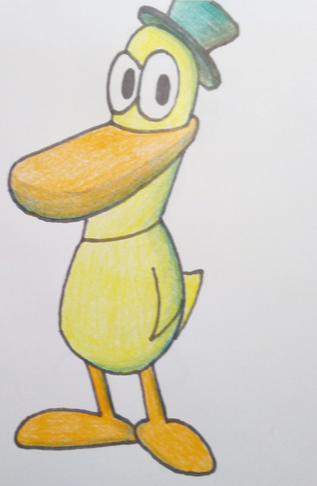 Tutorial de dibujo a mano de Pato de Pocoyo - Dibujos fáciles de hacer