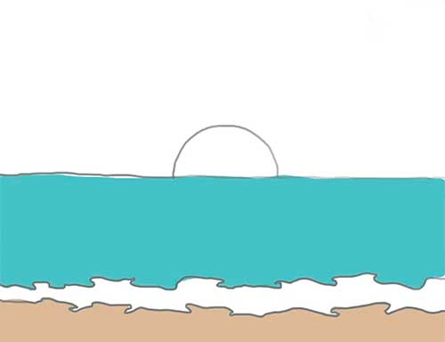olas del mar en un dibujo bonito