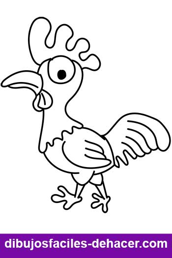 dibujo divertido de un pollo