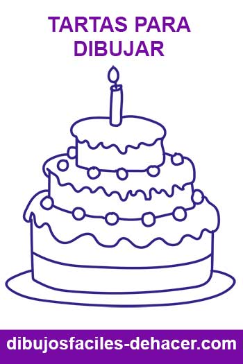 como dibujar una tarta de cumpleaños